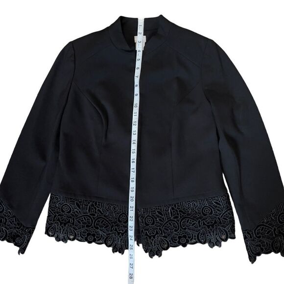 CHICO’S Lace Hem Ponte Jacket Size 0 (4) - Picture 12 of 16